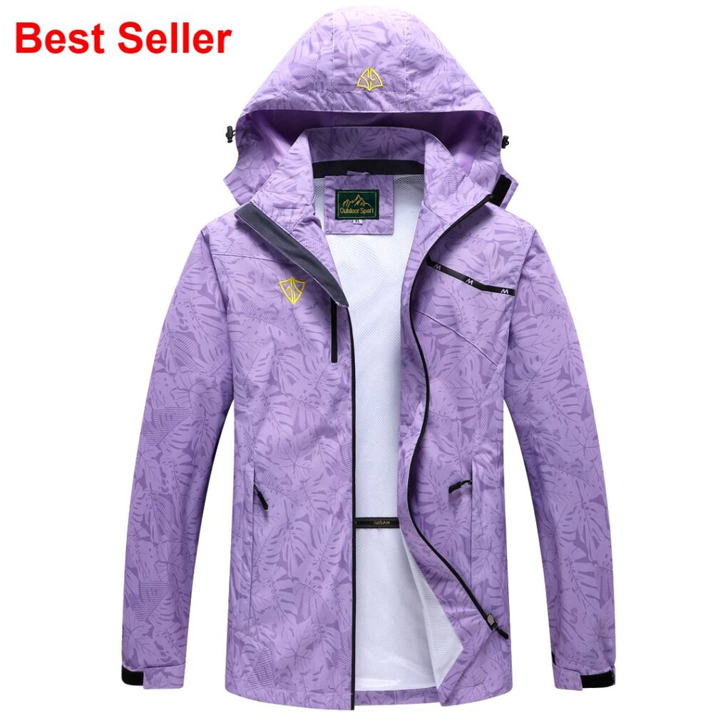 Waterproof Windproof Lightweight Rain Jacket With… - image 1
